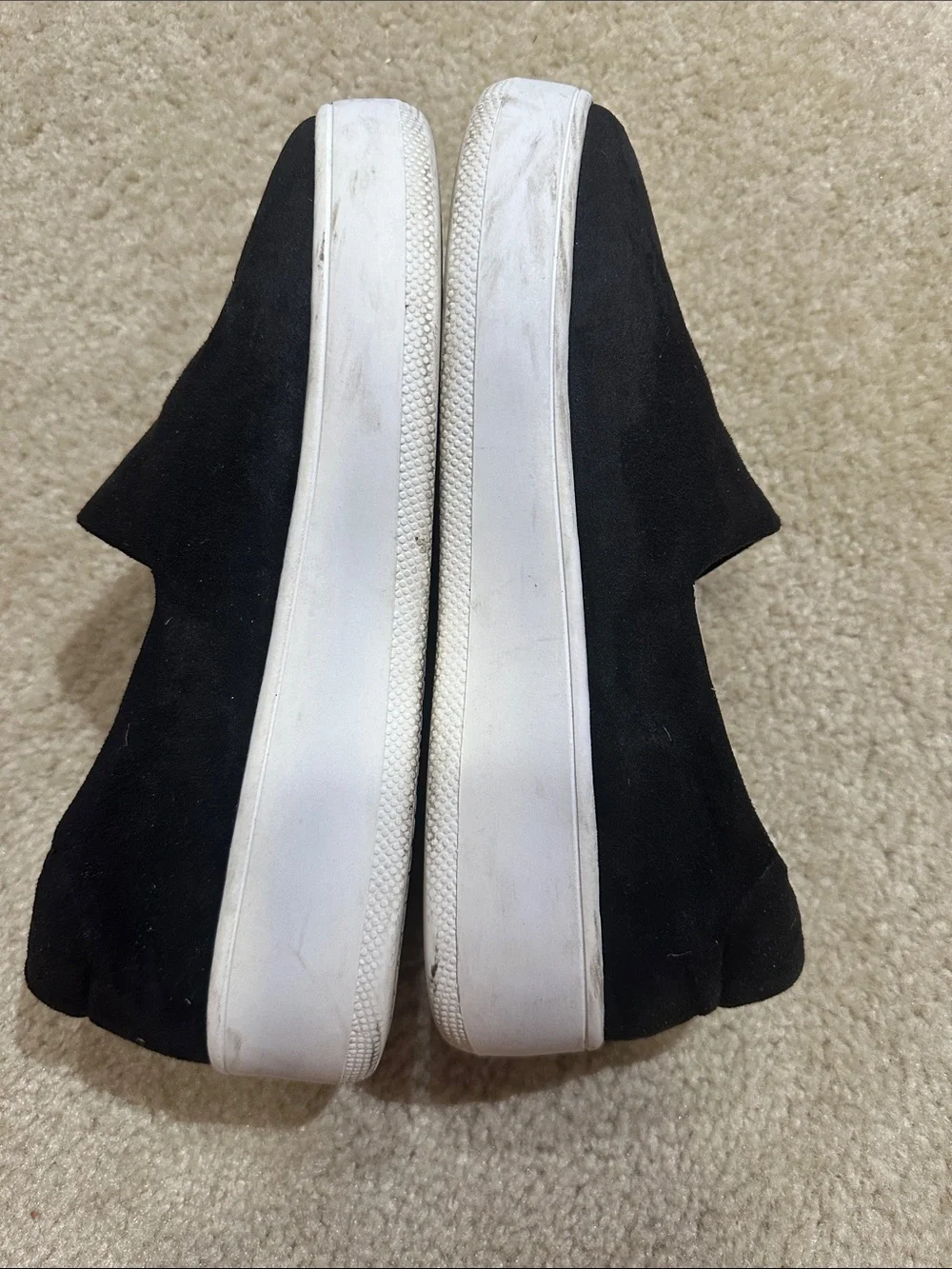 Steve Madden Black Suede Slip-On Sneakers with White Sole